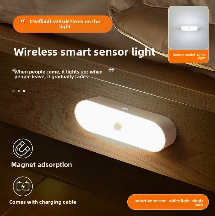 Smart Motion Sensor Night Light LED - USB Rechargeable Dual Mode for Home & Hallway