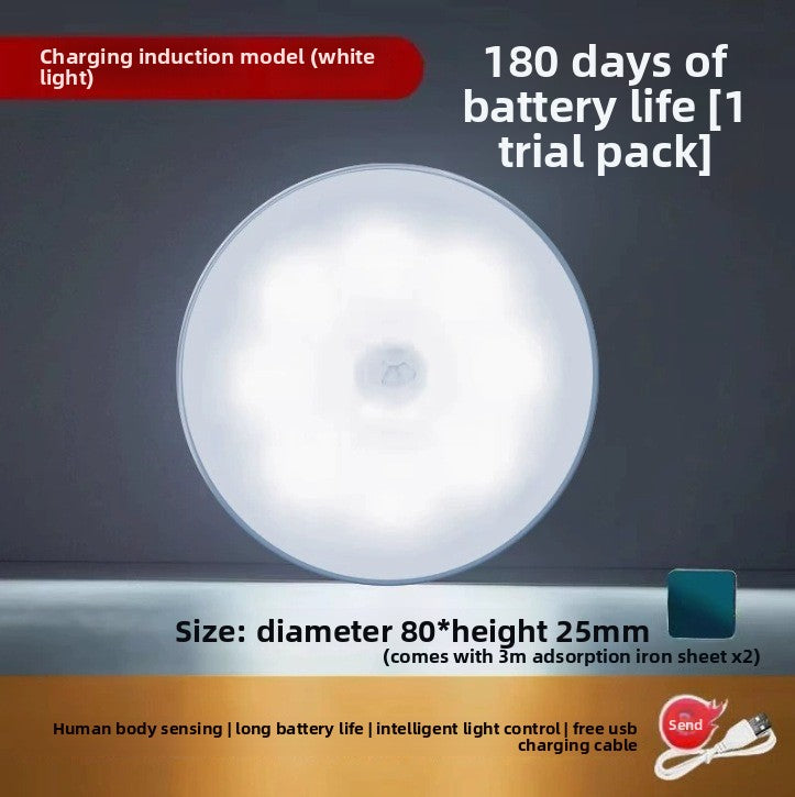 Smart Motion Sensor Night Light LED - USB Rechargeable Dual Mode for Home & Hallway