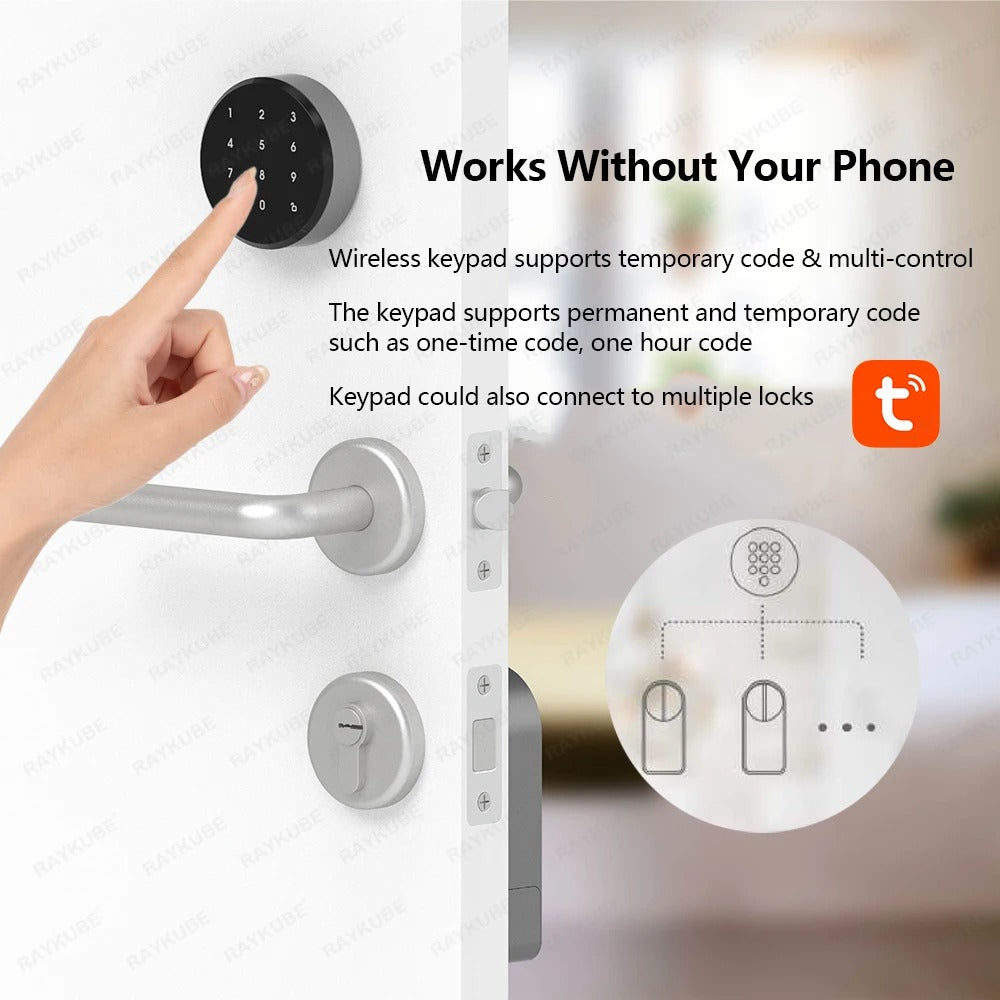 Smart Door Lock - RAYKUBE A1 Pro | Fingerprint + WiFi + Alexa Compatible