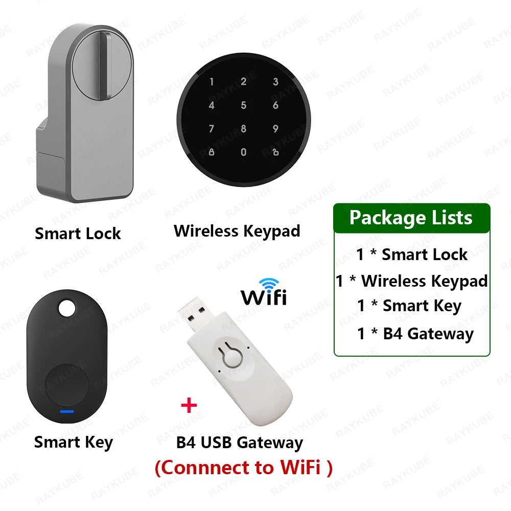 Smart Door Lock - RAYKUBE A1 Pro | Fingerprint + WiFi + Alexa Compatible